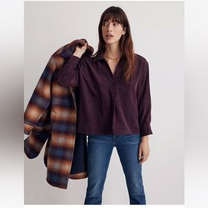 Madewell Corduroy Lakeline long sleeve Popover shirt